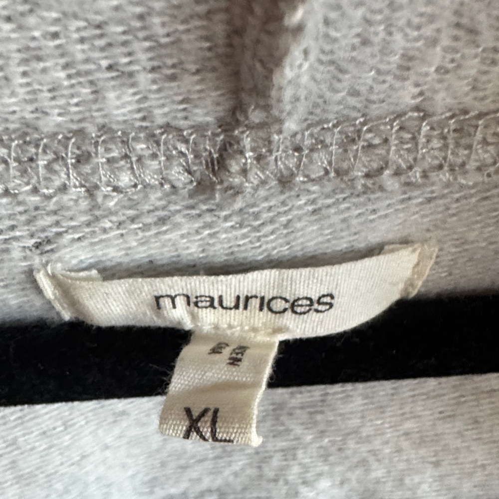Maurices Light Gray Floral Lace-Up Hoodie - Picture 4 of 4